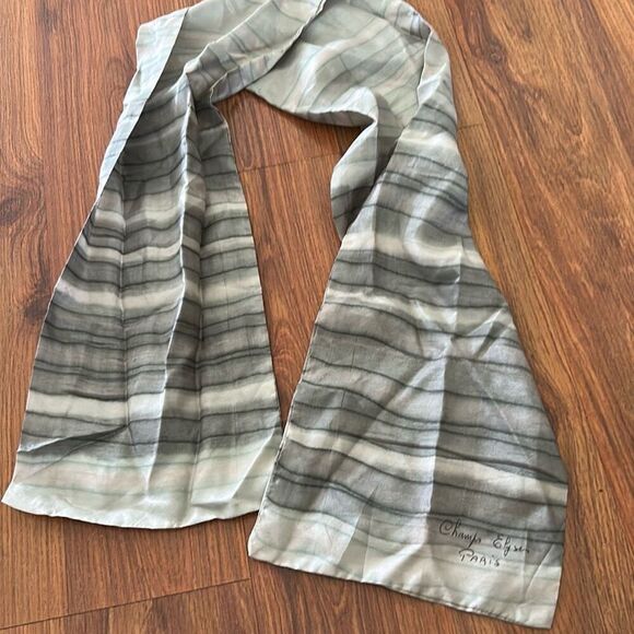 Champs Elysee Paris scarf Gray watercolor 100% silk